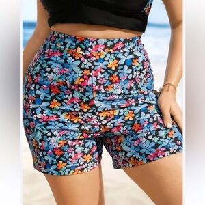 #232 BloomChic Vibrant Floral High Waist Shorts